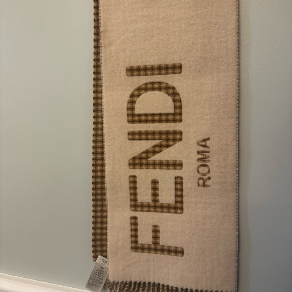 FENDI Tan and Brown Scarf